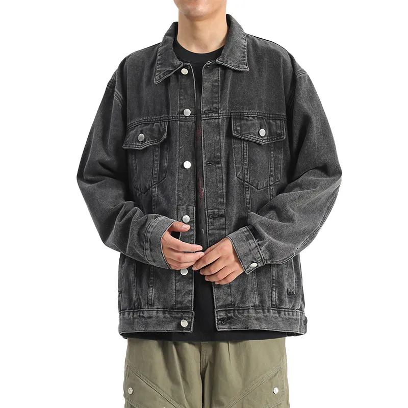 33TH Denim Jacket Unisex Black Gray Color-1
