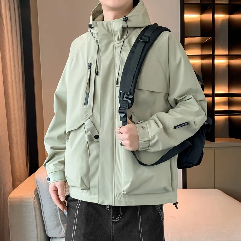 33TH Jackets Coats Unisex Khaki Fabric Color-21