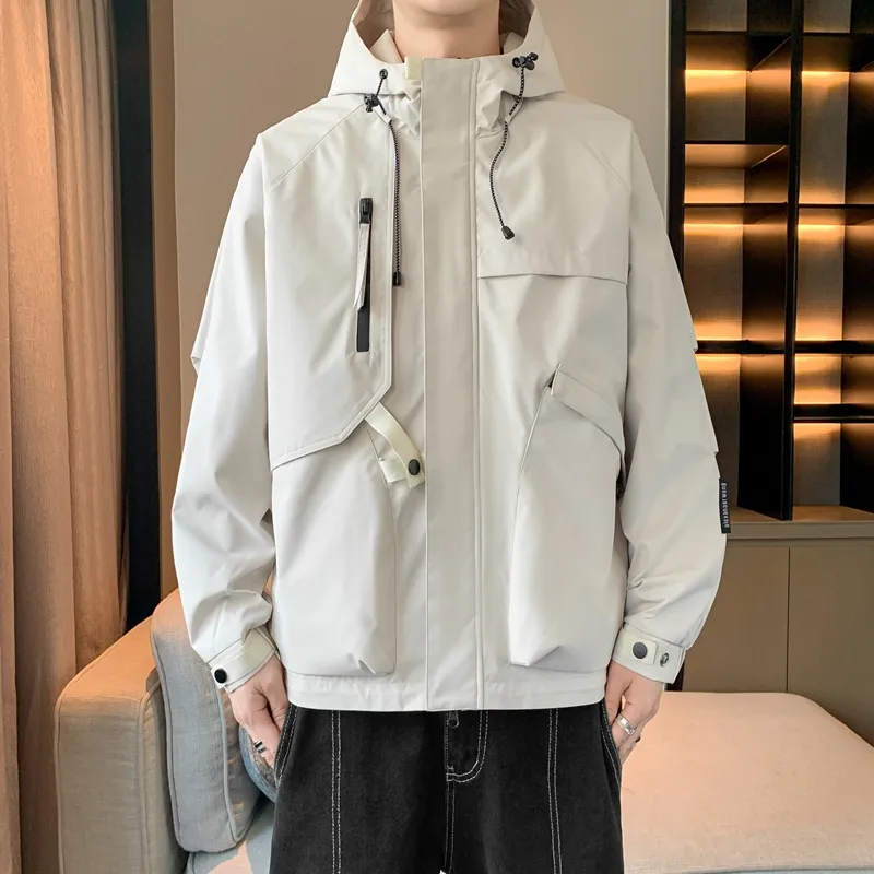 33TH Jackets Coats Unisex Khaki Fabric Color-8