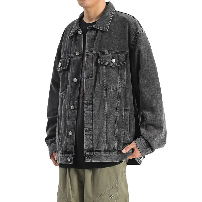 33TH Denim Jacket Unisex Black Gray Color-3