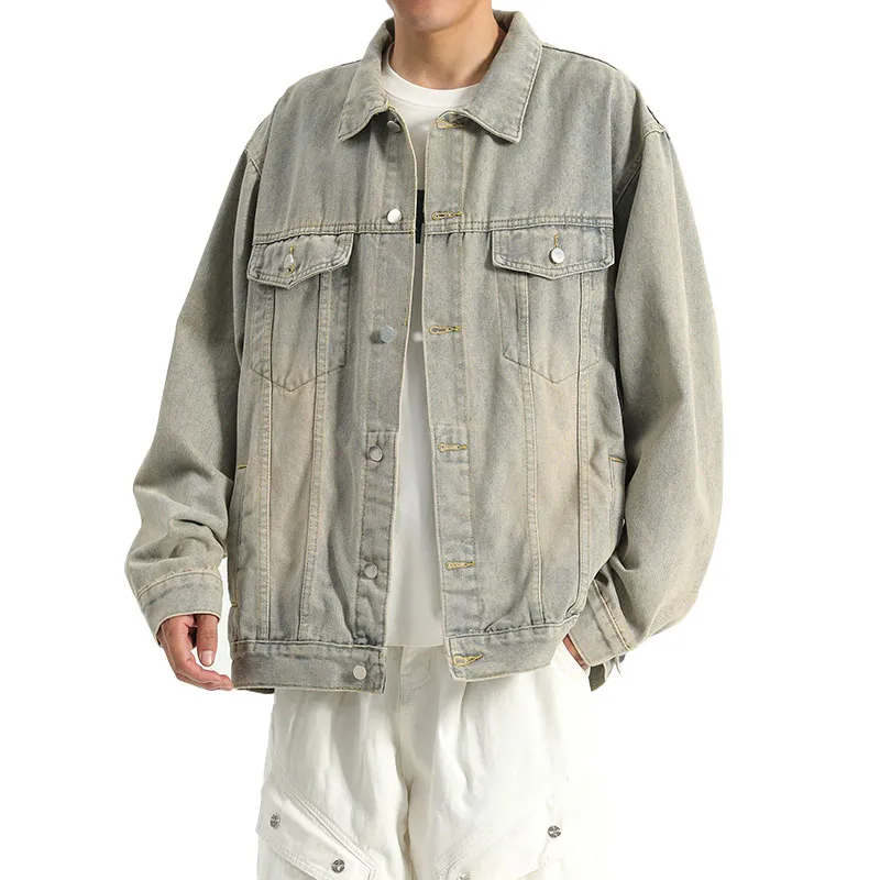 33TH Denim Jacket Unisex Black Gray Color-7