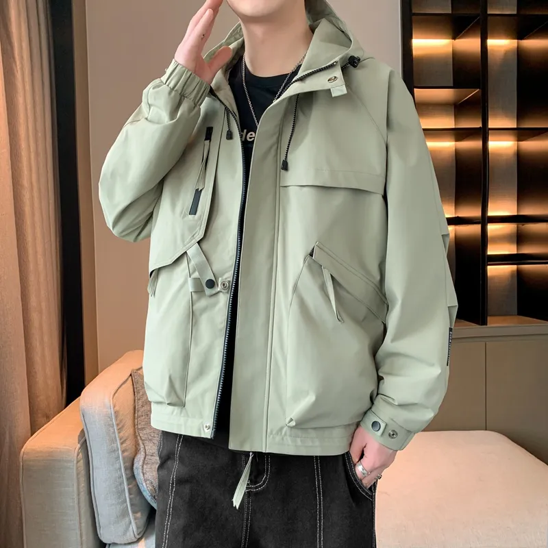 33TH Jackets Coats Unisex Khaki Fabric Color-22