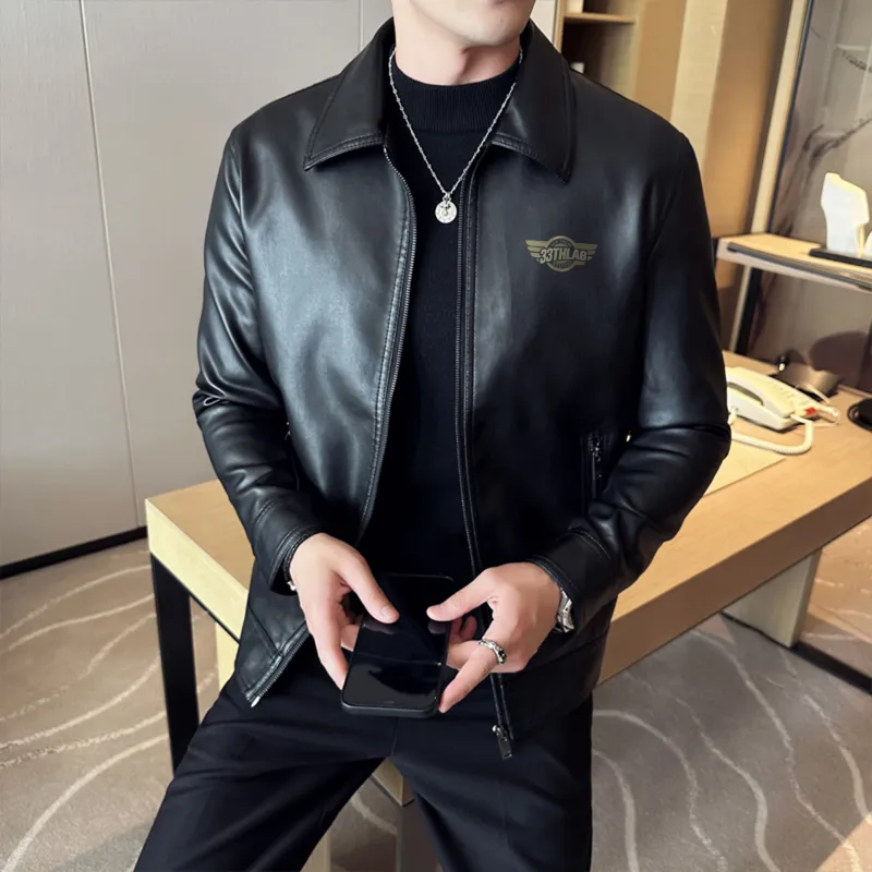 33TH Leather Jacket Unisex Black-4