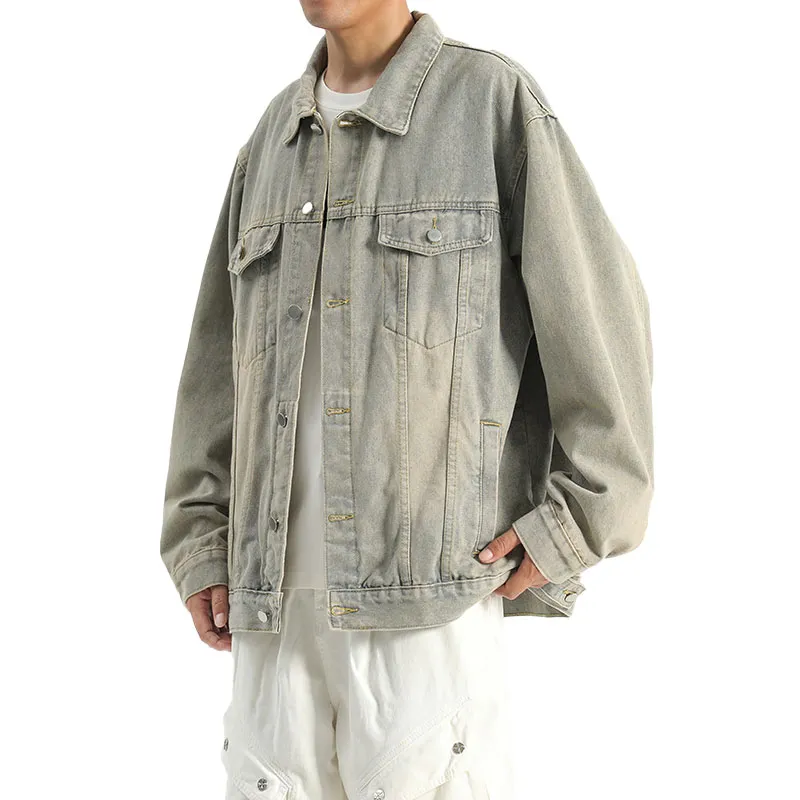 33TH Denim Jacket Unisex Black Gray Color-8
