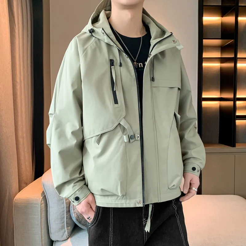 33TH Jackets Coats Unisex Khaki Fabric Color-23
