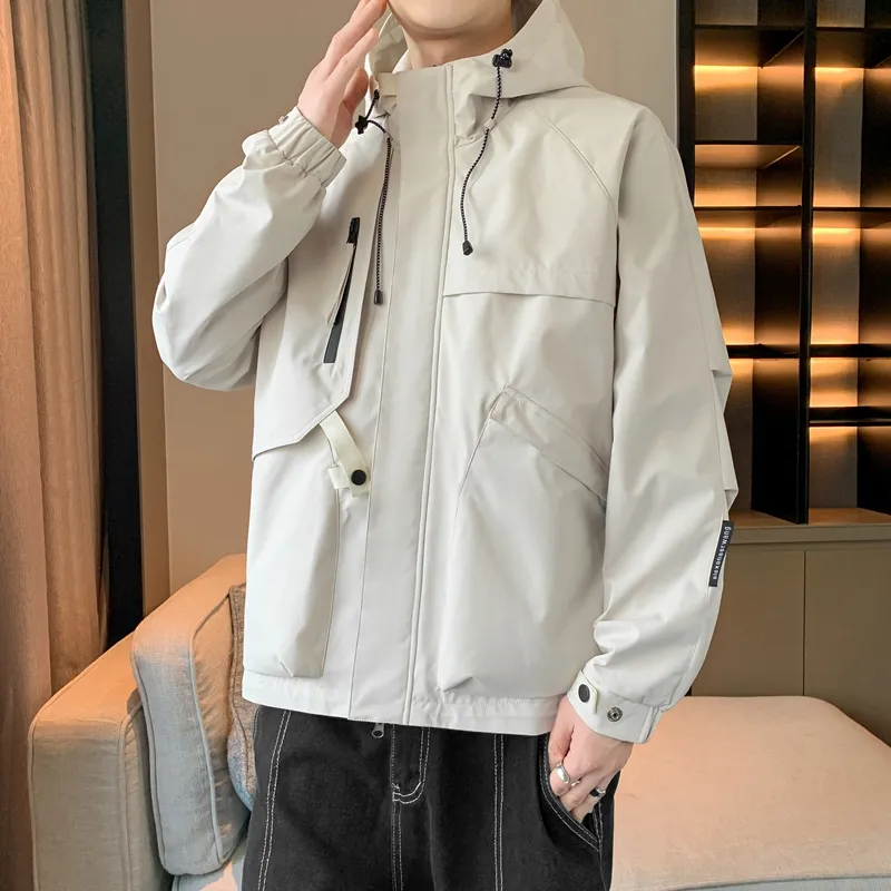 33TH Jackets Coats Unisex Khaki Fabric Color-9
