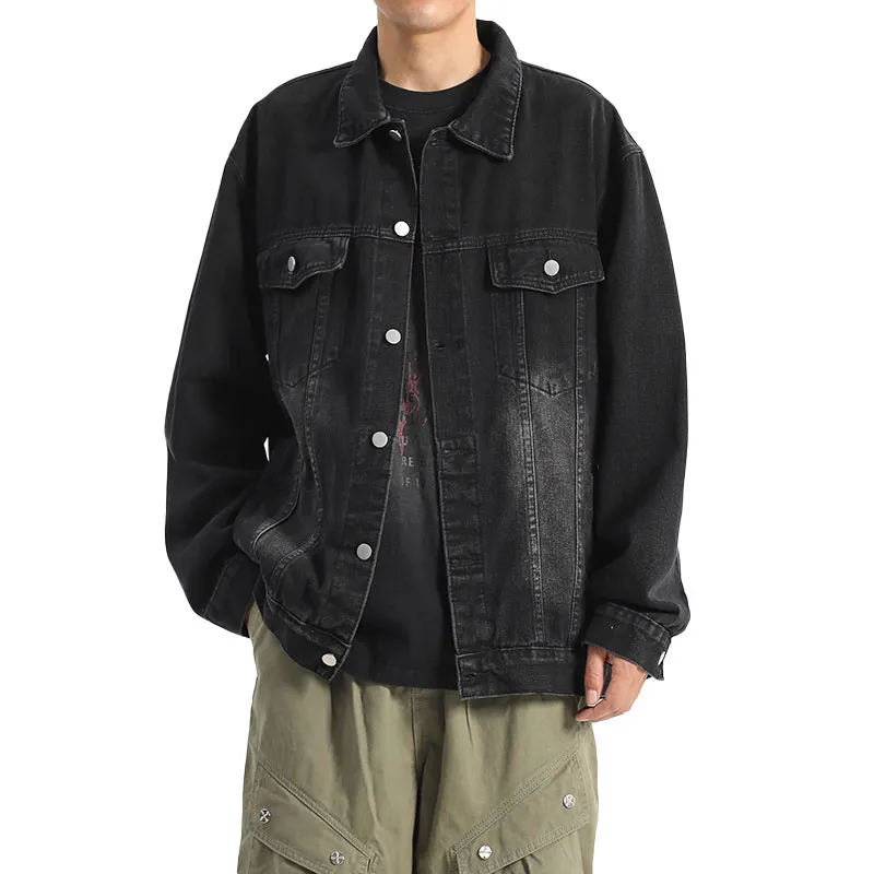 33TH Denim Jacket Unisex Black Gray Color-17