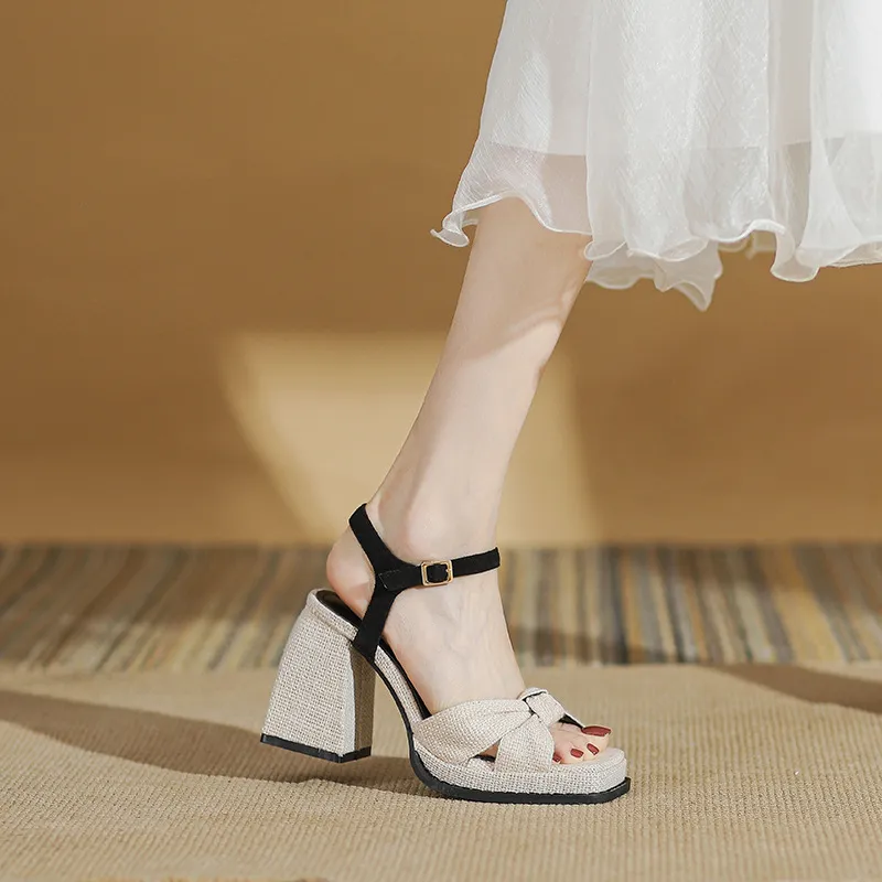 Imono High Heels 9cm Women's Ecru-3