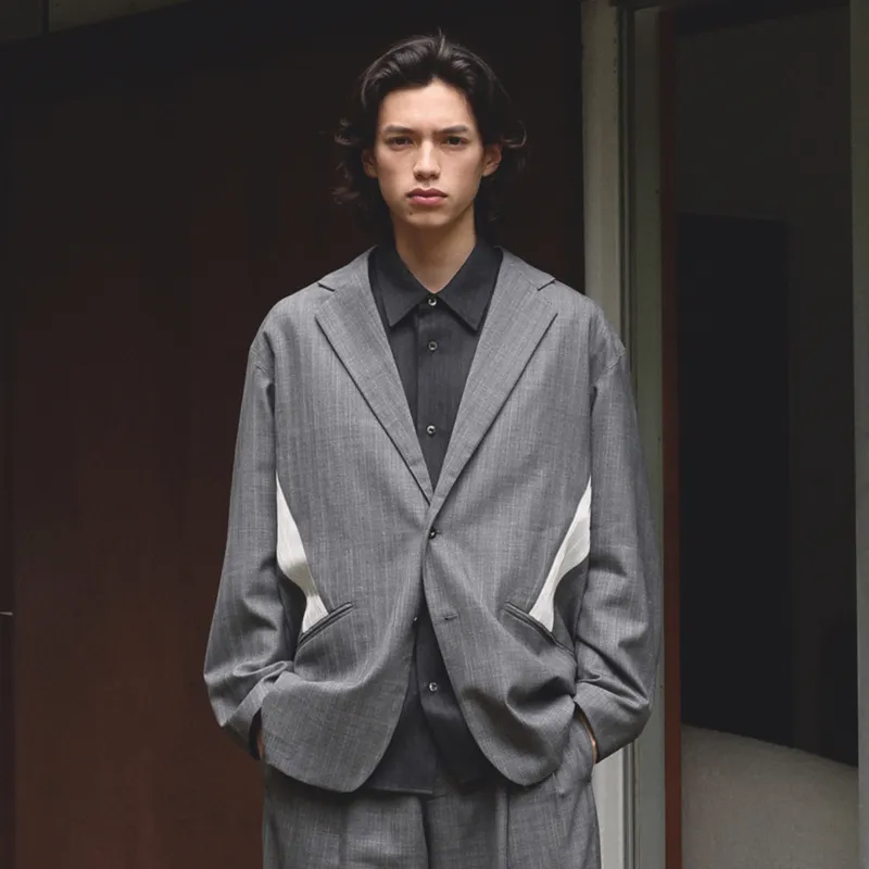 CROQUIS Business Suits Unisex 966 Black Gray Stripes/Plaid-2