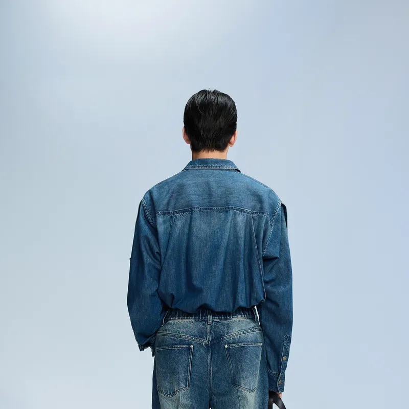 CROQUIS Shirt Men's Navy Blue Denim-2