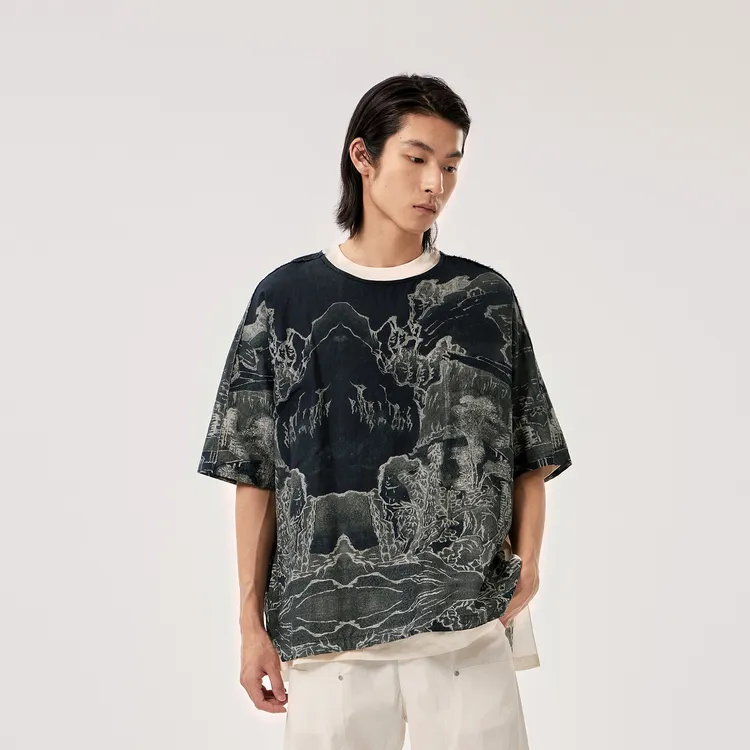 CROQUIS T Shirts Unisex 099 Black Floral-2