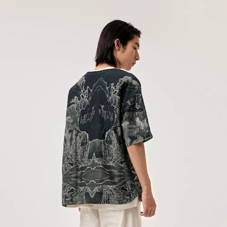 CROQUIS T Shirts Unisex 099 Black Floral-4