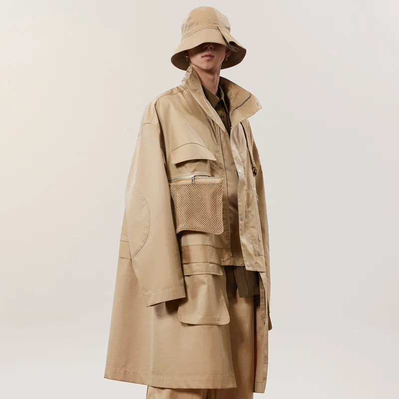 CROQUIS Trench Coats Men 251 Medium Khaki-4