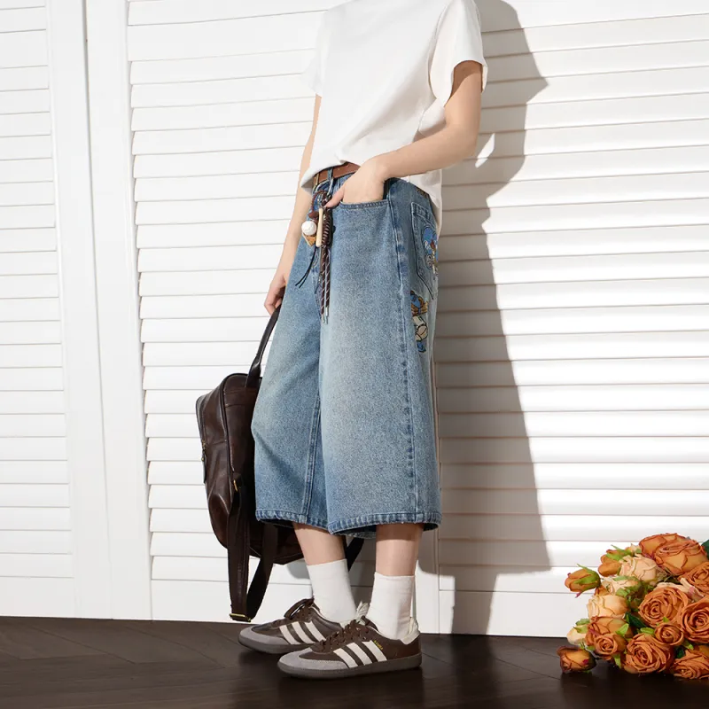 BEETLE TOWN Denim Shorts Unisex-18
