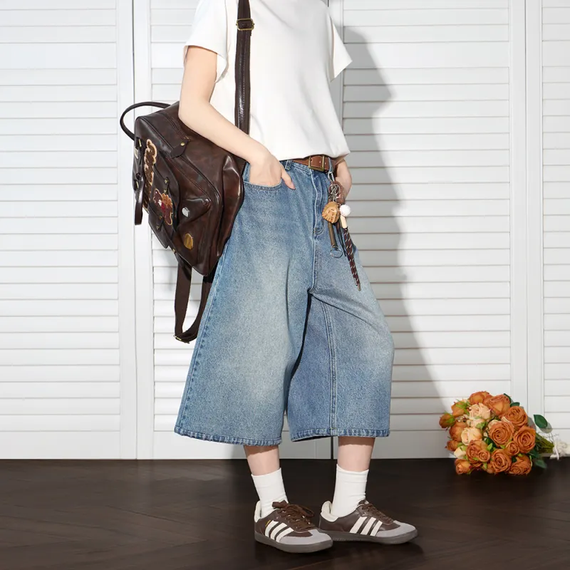 BEETLE TOWN Denim Shorts Unisex-19