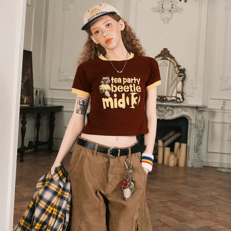 BEETLE TOWN Raglan Sleeve Short Sleeved T Shirt Women's-13