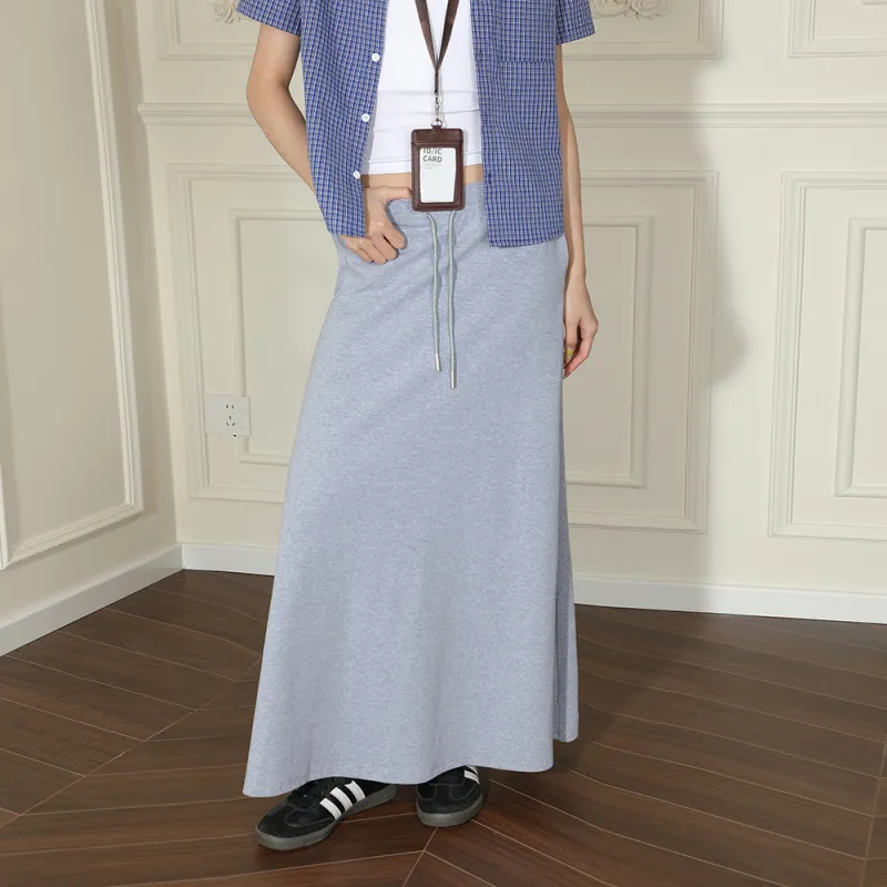 BEETLE TOWN Midi Skirt Women's Heather Gray-2
