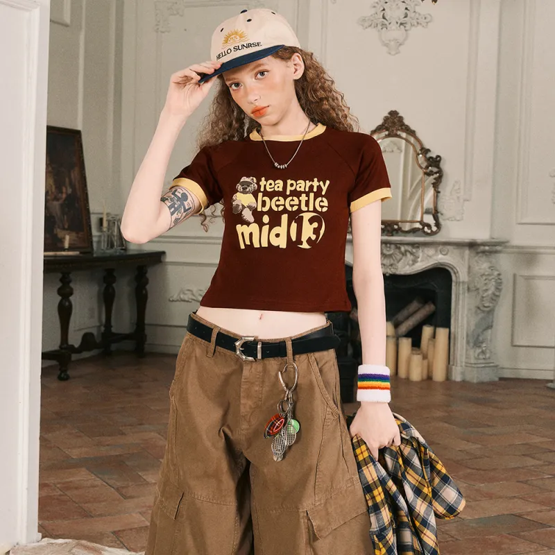 BEETLE TOWN Raglan Sleeve Short Sleeved T Shirt Women's-11