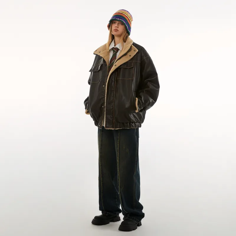 BEETLE TOWN Cotton Lint Jacket Unisex-11