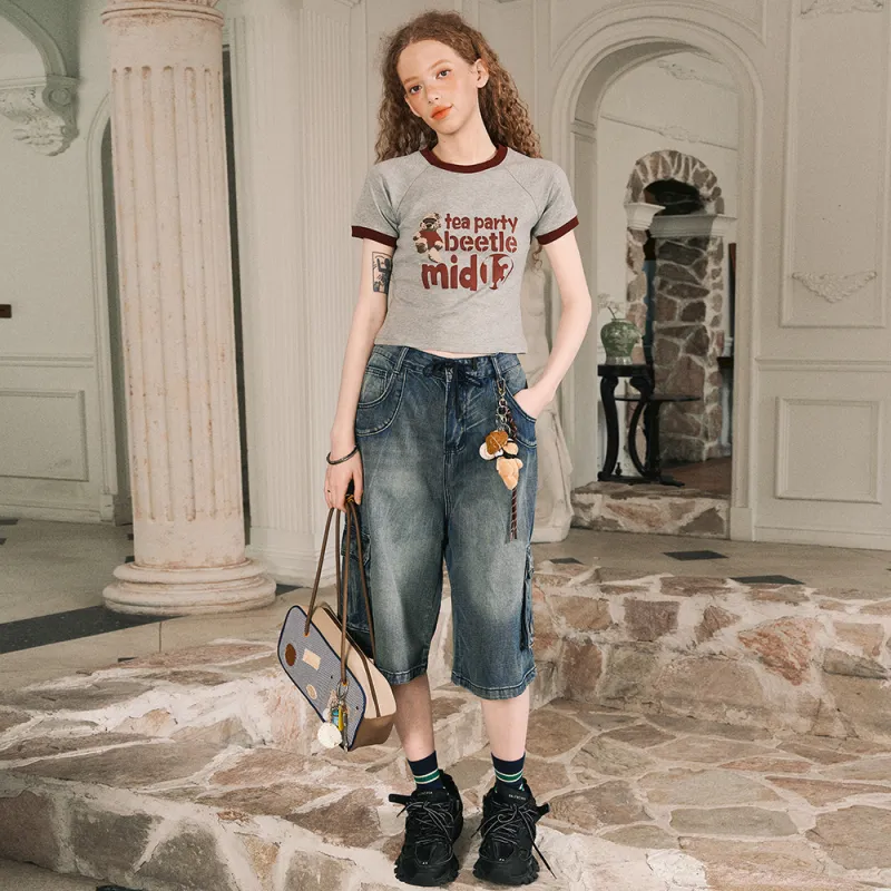 BEETLE TOWN Raglan Sleeve Short Sleeved T Shirt Women's-18
