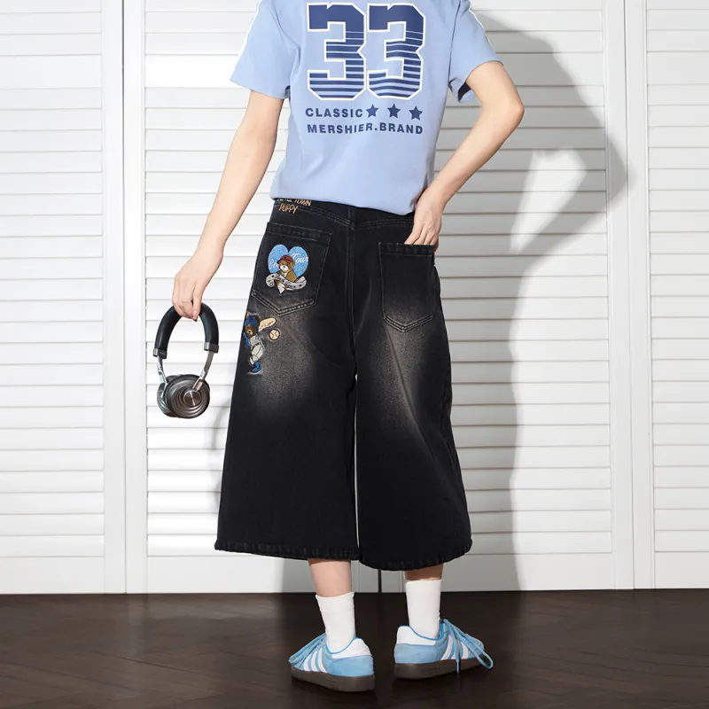 BEETLE TOWN Denim Shorts Unisex-6
