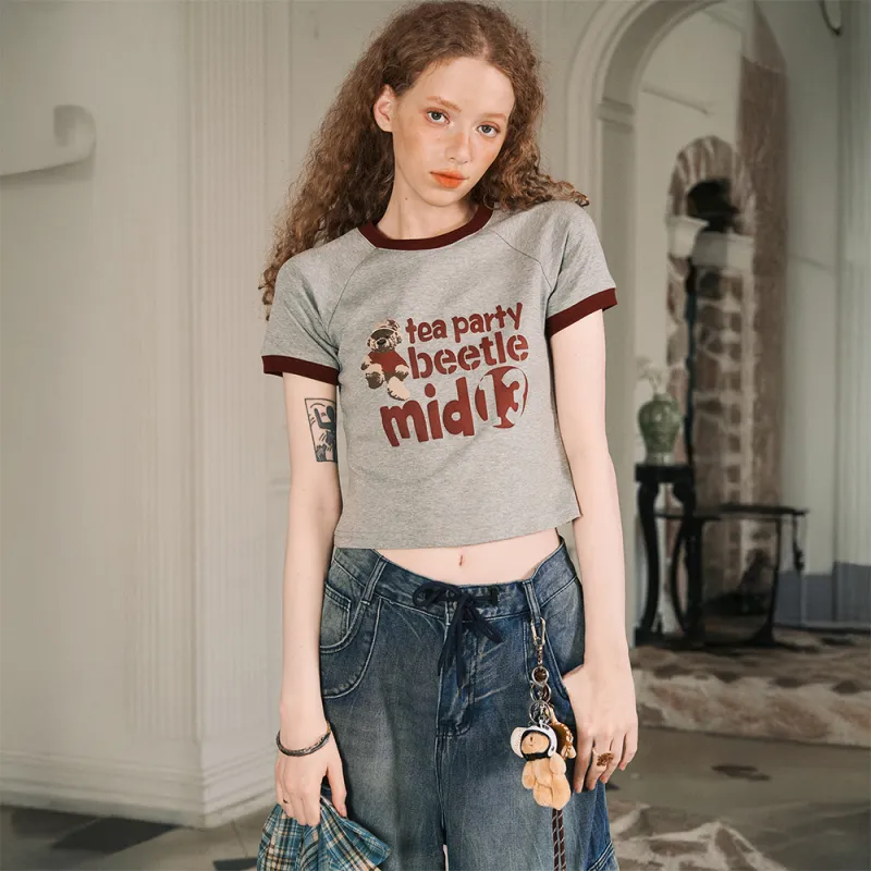 BEETLE TOWN Raglan Sleeve Short Sleeved T Shirt Women's-19