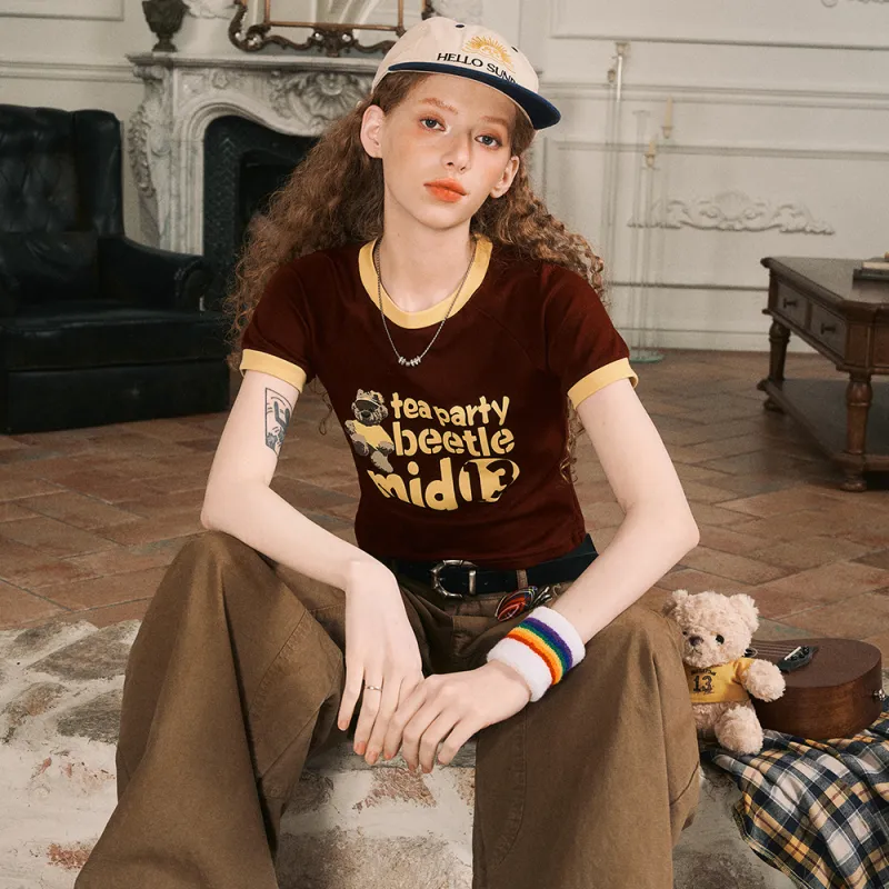 BEETLE TOWN Raglan Sleeve Short Sleeved T Shirt Women's-9