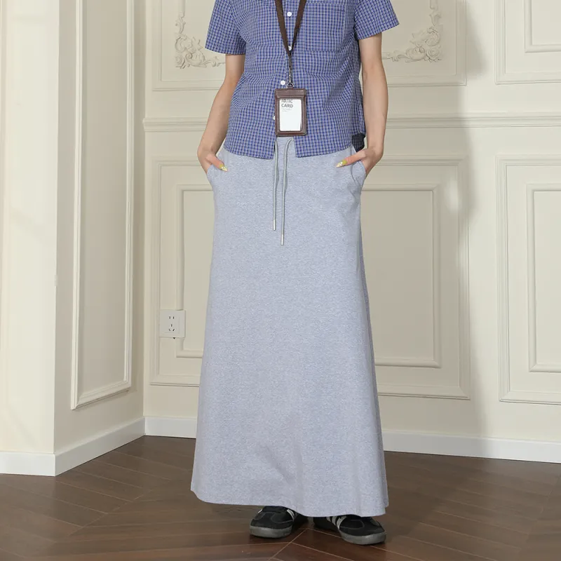 BEETLE TOWN Midi Skirt Women's Heather Gray-4