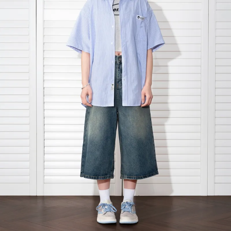 BEETLE TOWN Denim Shorts Unisex-17