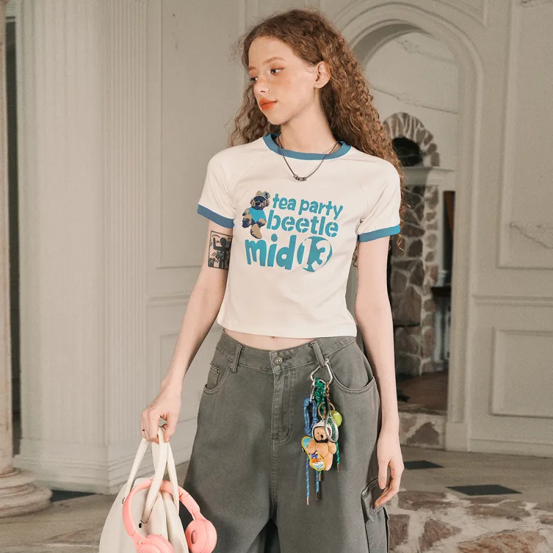 BEETLE TOWN Raglan Sleeve Short Sleeved T Shirt Women's-5