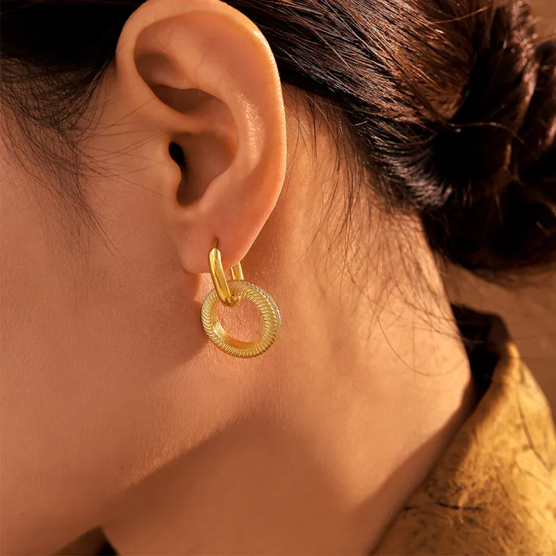 Sanpowa Stainless Steel Earrings Women's-3