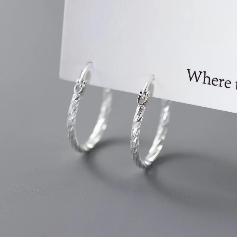 Sanpowa 925 Sterling Silver Hoop Earrings Women's-5