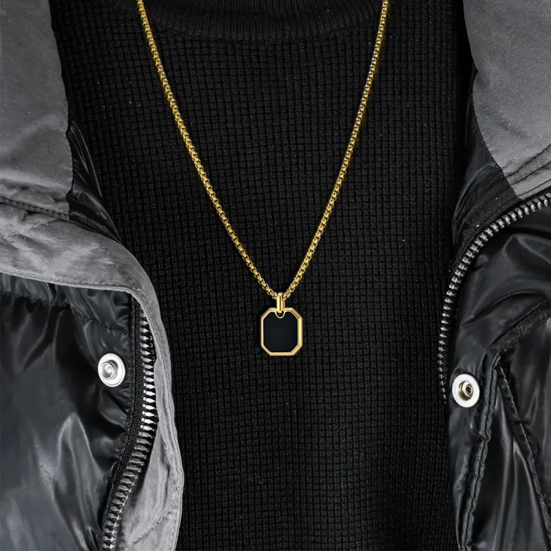 Sanpowa Stainless Steel Necklaces Men's-5