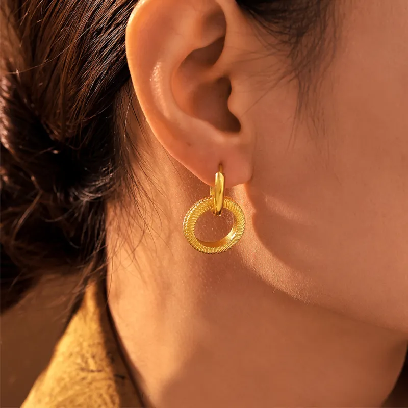 Sanpowa Stainless Steel Earrings Women's-4