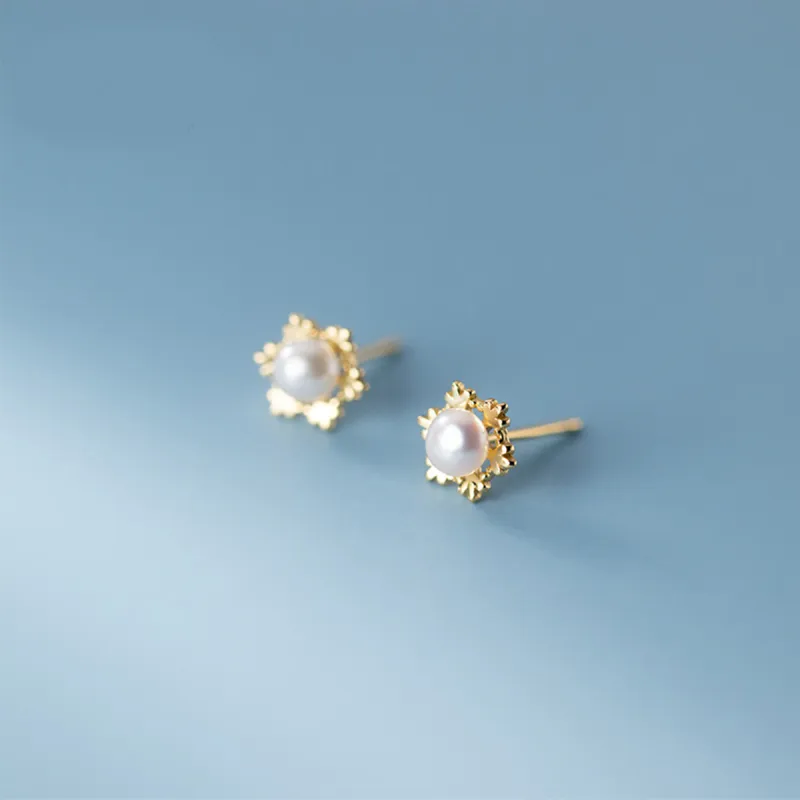 Sanpowa 925 Sterling Silver Stud Earrings Women's-1