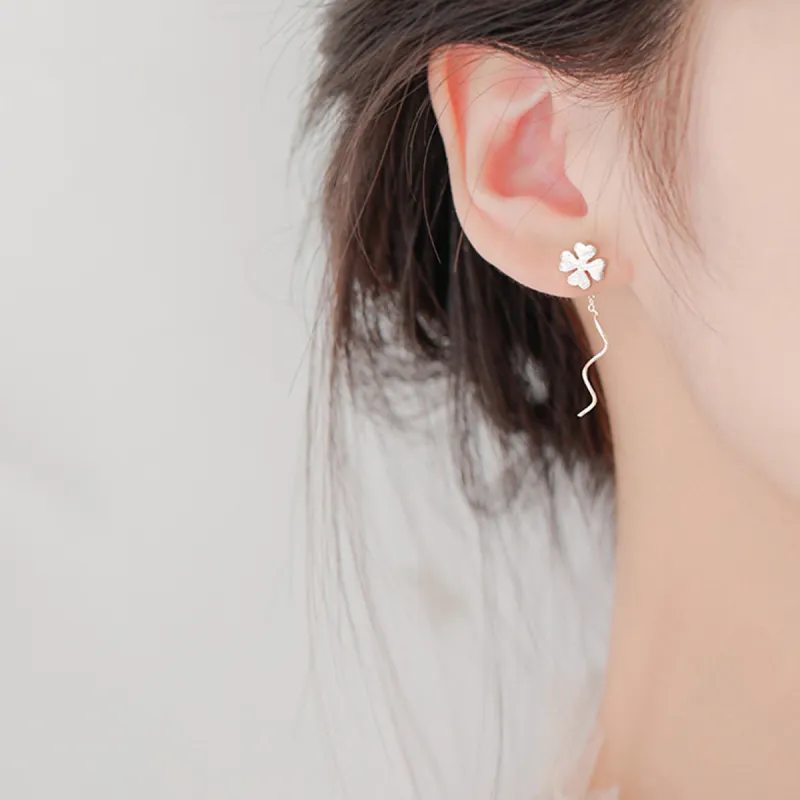 Sanpowa 925 Sterling Silver Drop Earrings Women's-1