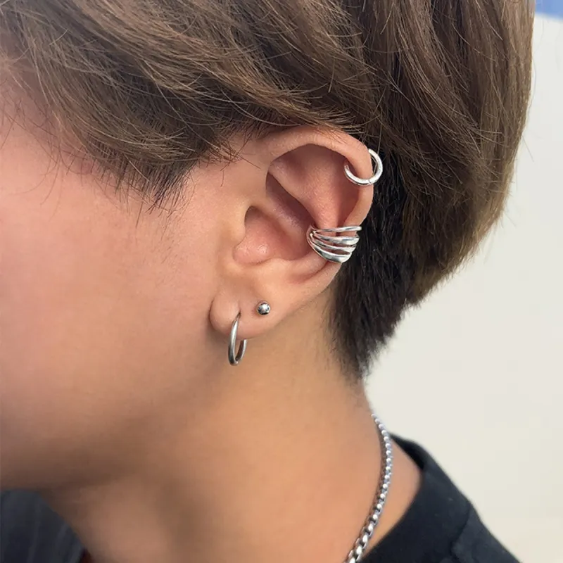 Sanpowa 925 Sterling Silver Clip-On Earrings Unisex-2