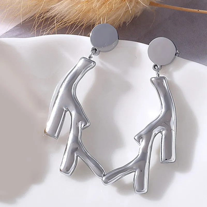 Sanpowa Stainless Steel Earrings Women's-1