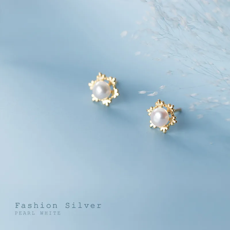 Sanpowa 925 Sterling Silver Stud Earrings Women's-3