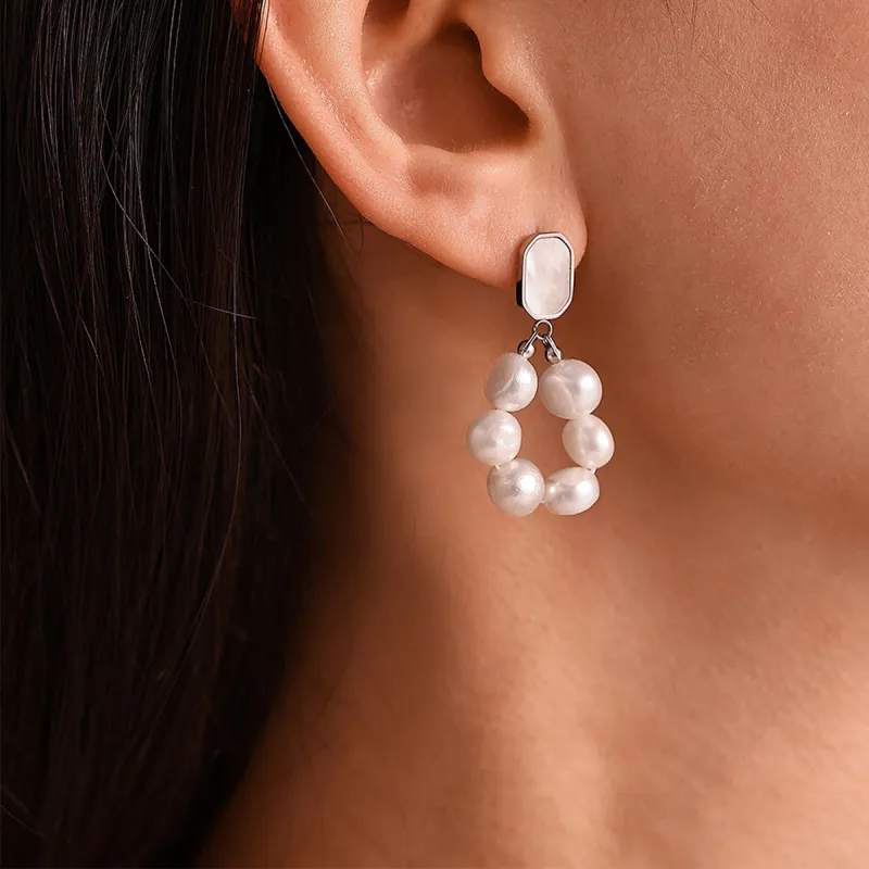 Sanpowa Stainless Steel Earrings Women's-3