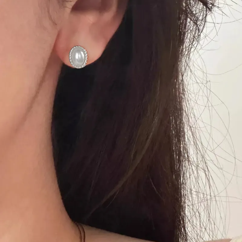 Sanpowa 925 Sterling Silver Stud Earrings Women's-5