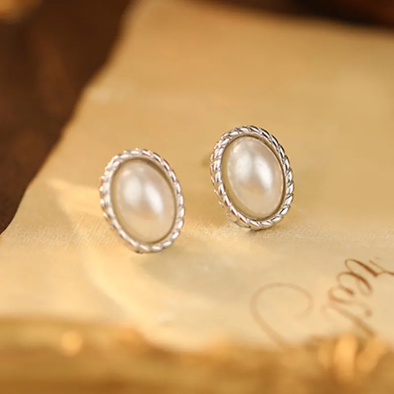Sanpowa 925 Sterling Silver Stud Earrings Women's-1