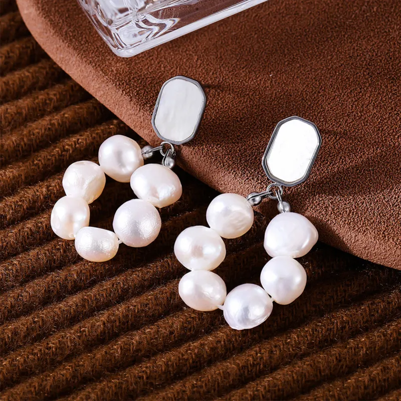 Sanpowa Stainless Steel Earrings Women's-4
