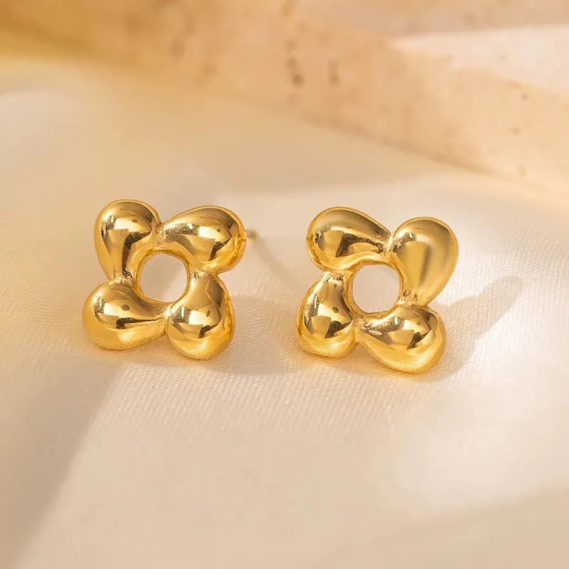 Sanpowa Stainless Steel Earrings Women's-2
