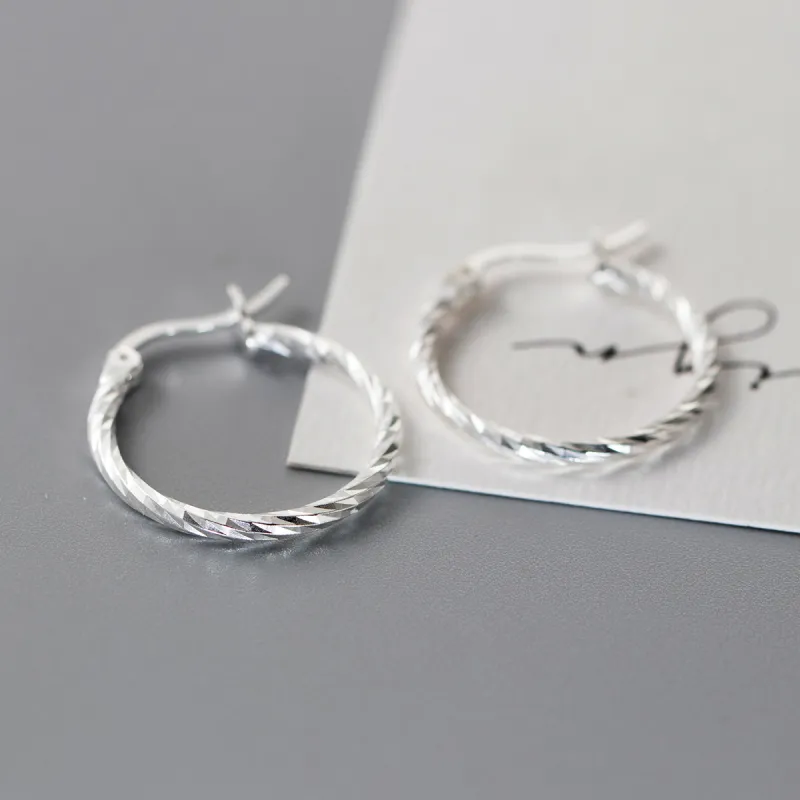 Sanpowa 925 Sterling Silver Hoop Earrings Women's-4