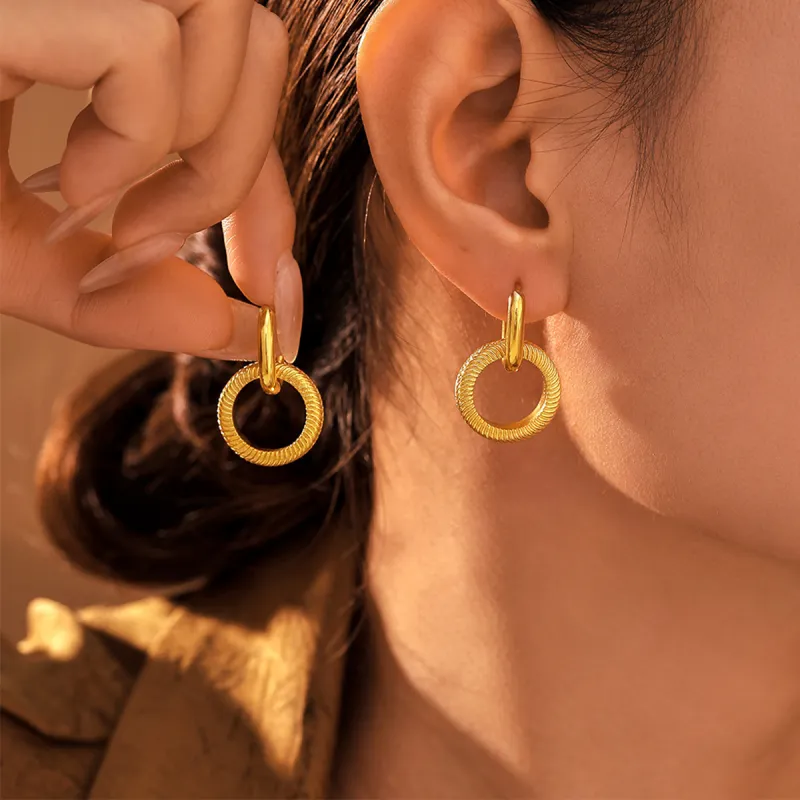 Sanpowa Stainless Steel Earrings Women's-1