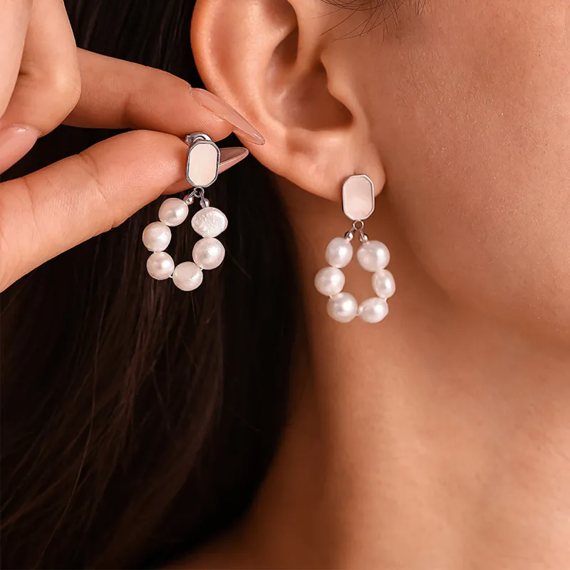Sanpowa Stainless Steel Earrings Women's-1