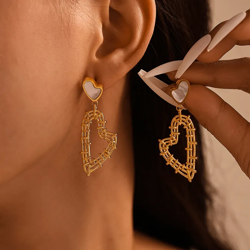 Sanpowa Stainless Steel Earrings Women's-4