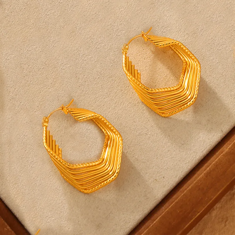 Sanpowa Stainless Steel Earrings Women's-3