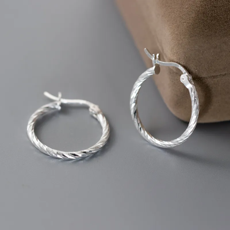 Sanpowa 925 Sterling Silver Hoop Earrings Women's-1